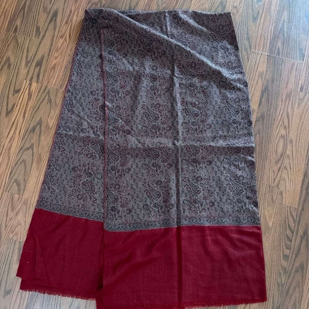 Wool Pink Dot Collection Red Vintage Inspired Scarf